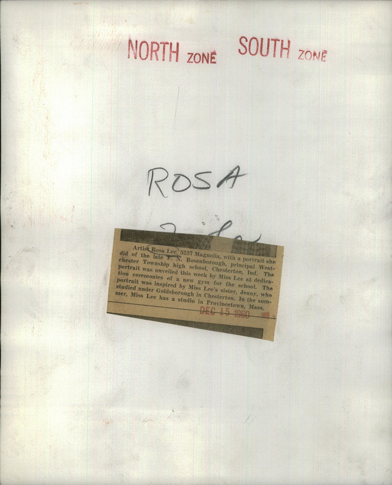 1960 Press Photo Artist Rosa Lee Magnolia Rosenborough Westchester Chesterton