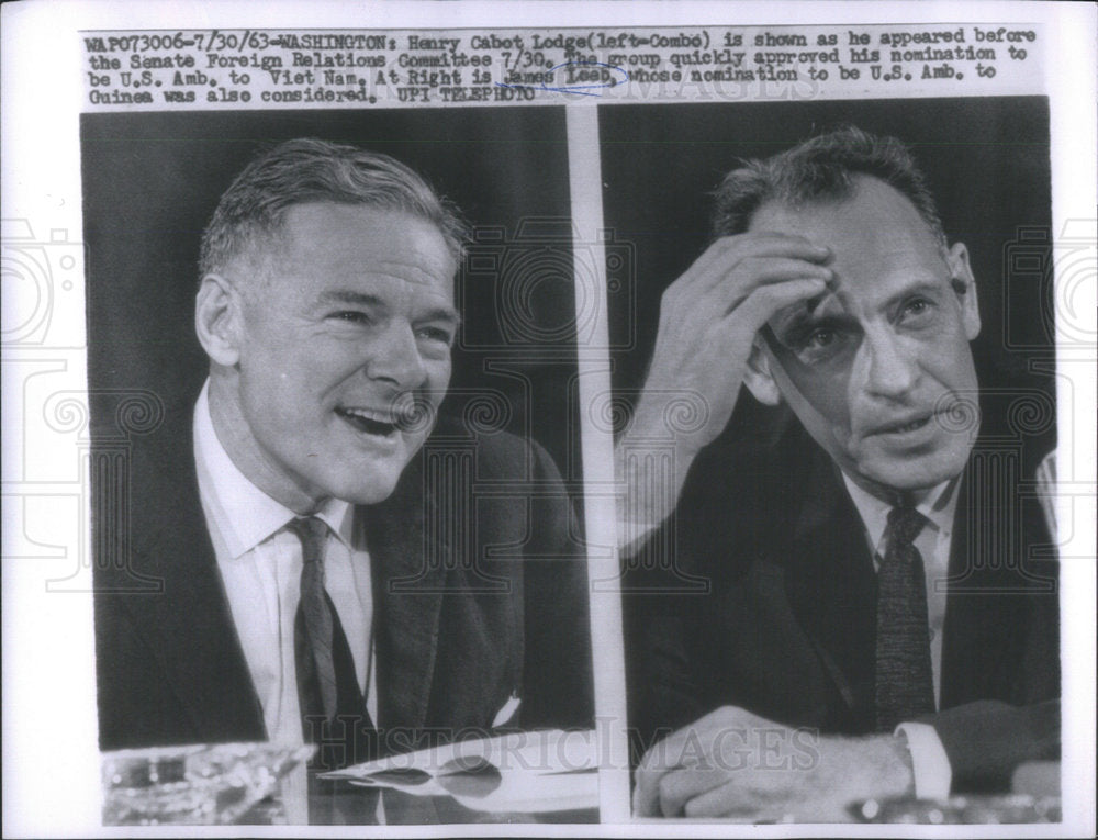 1963 Press Photo James Ieob Nomination To Be United States Ambassador To Guinea