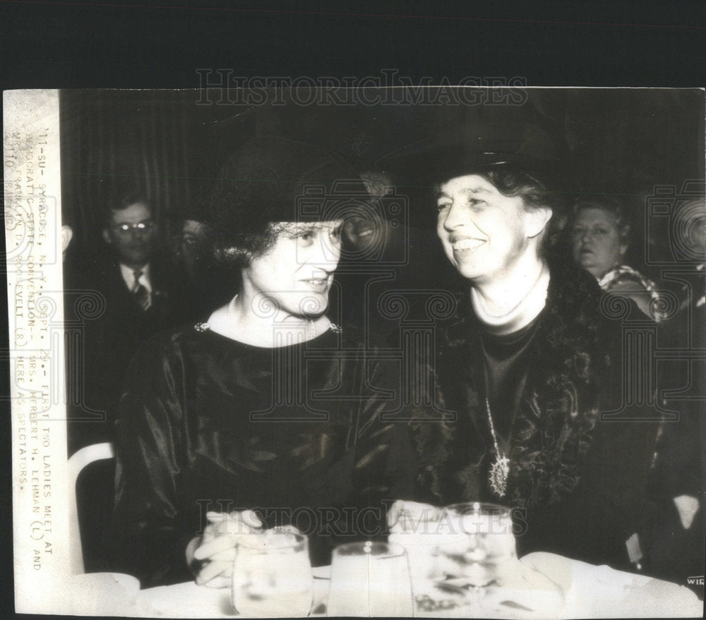 1936 Press Photo Herbert Lehman Roosevelt Franklin Democratic state convention- Historic Images