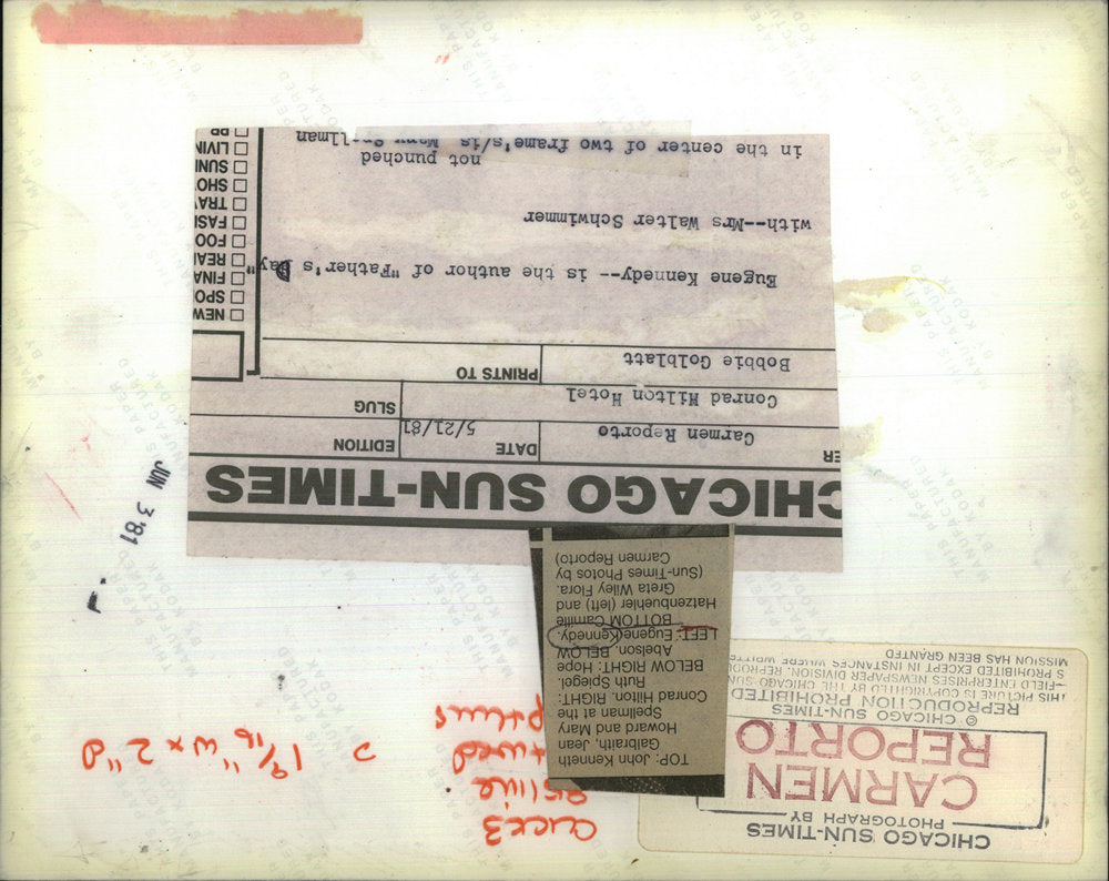 1981 Press Photo Eugene Kennedy author "Father's Day" with Mrs. Walter Schwimmer