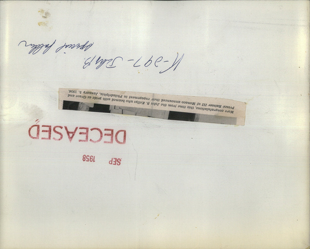 1958 Press Photo Grace Kelly, Prince Rainier, Mr. & Mrs. John Kelly - RSC33589