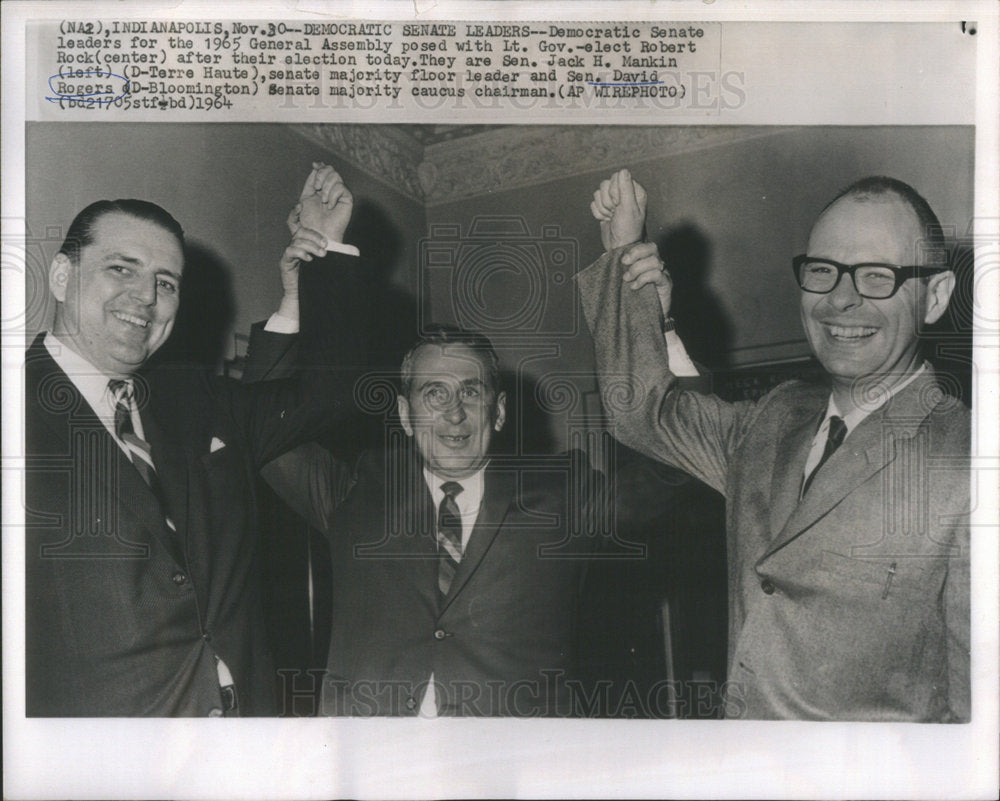 1964 Press Photo Democratic Senate leaders for IN General Assembly congratulated