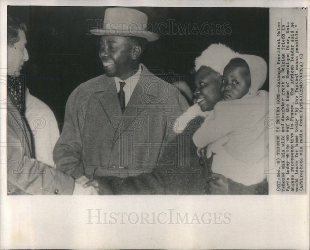 1961 Press Photo Katang President Moise Tshombe- Historic Images