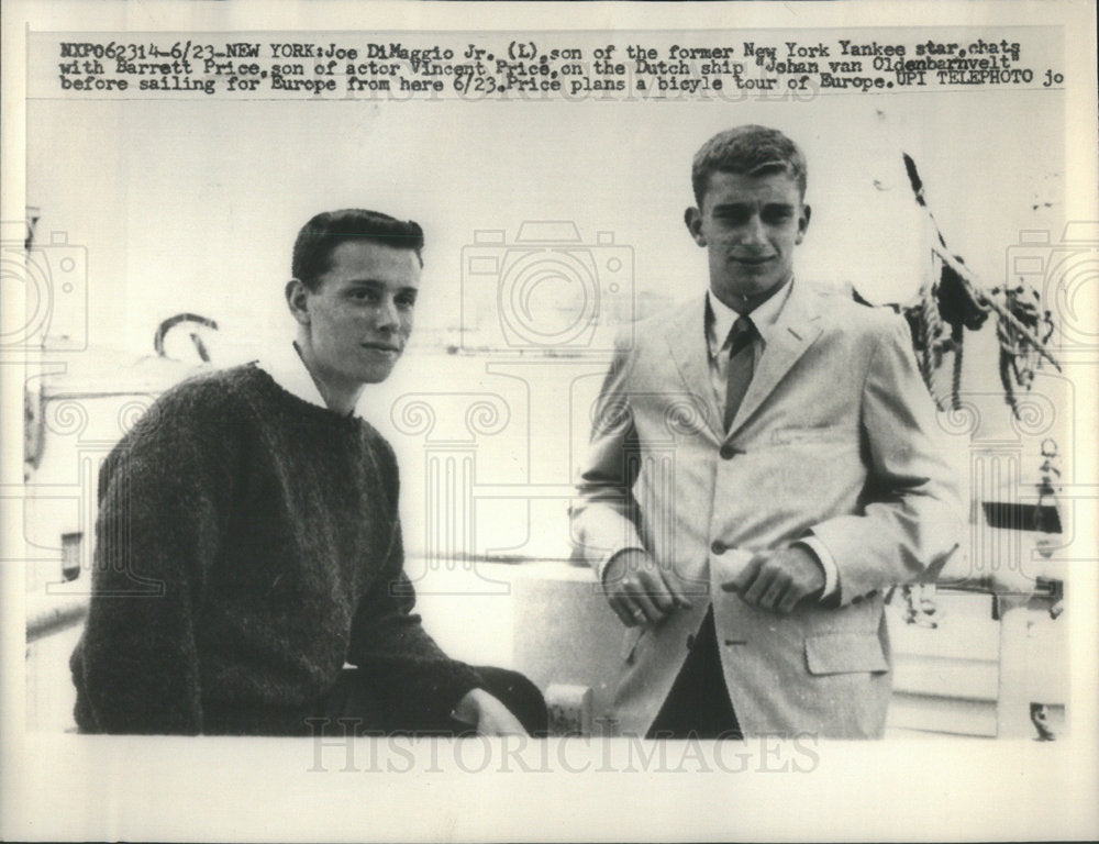 1962 Press Photo Joe DiMaggio Jr. With Barret Price - RSC76133