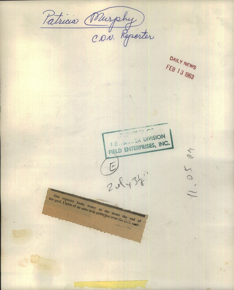 1963 Press Photo Patricia Murphy Reporter - RSC95505