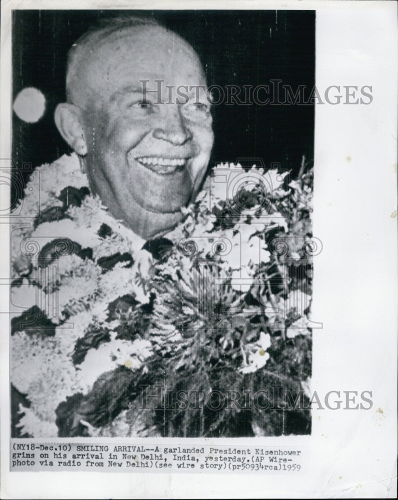 1959 Press Photo President Eisenhower ,New Delhi,India- Historic Images