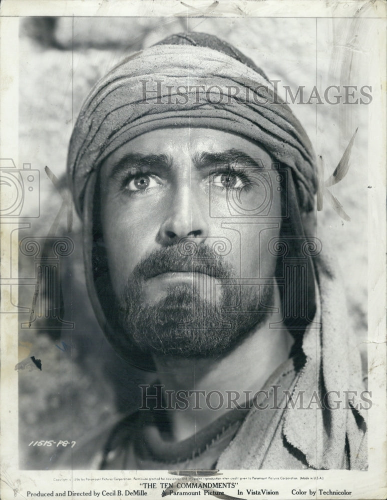 1957 Press Photo John Derek as Joshua in the film The Ten Commandments- Historic Images