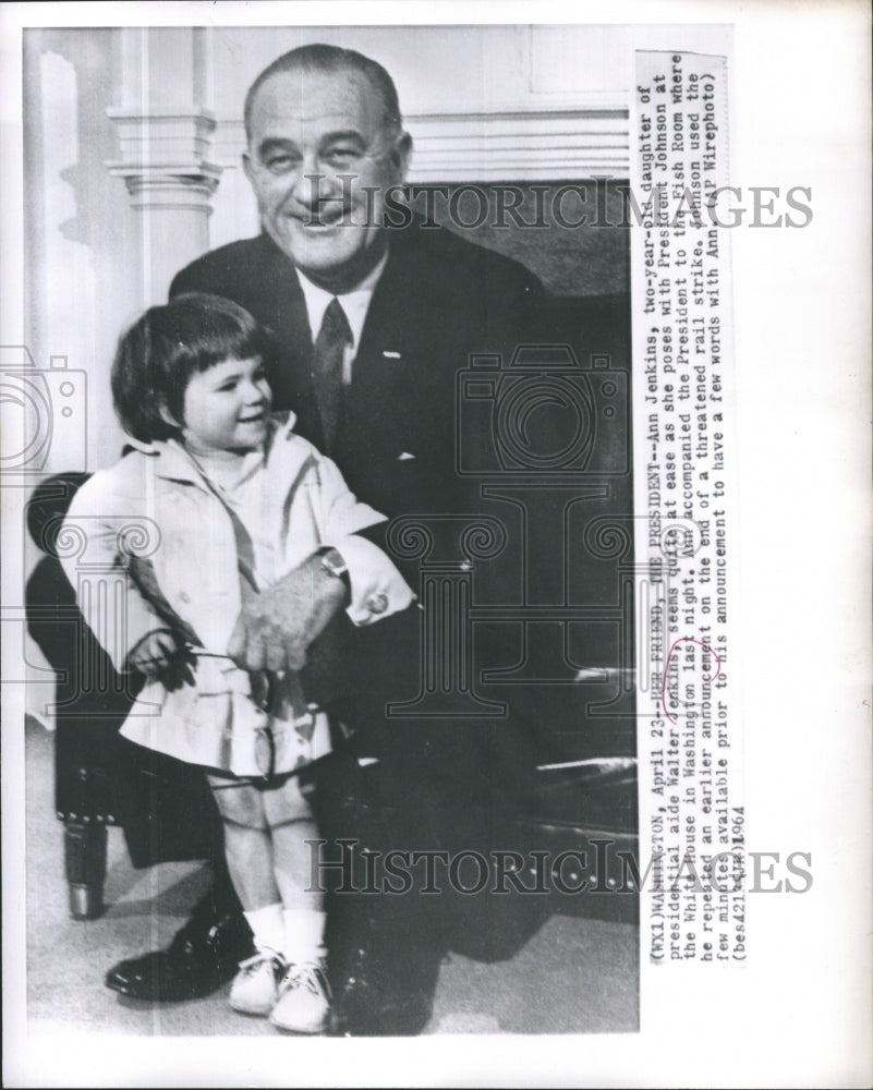 1963 Press Photo Ann Jenkins, Two-Year-Old Daughter of Presidential Side Walter- Historic Images