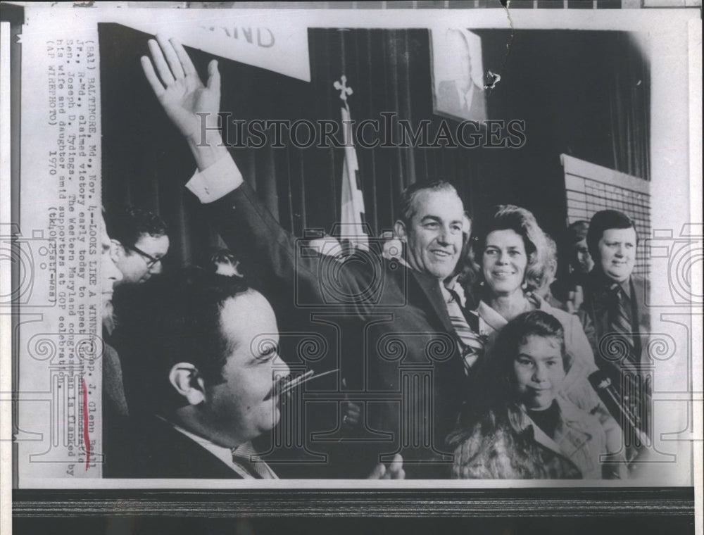 1970 Press Photo Rep. J. Glenn Beall Jr. Claimed Victory - Historic Images