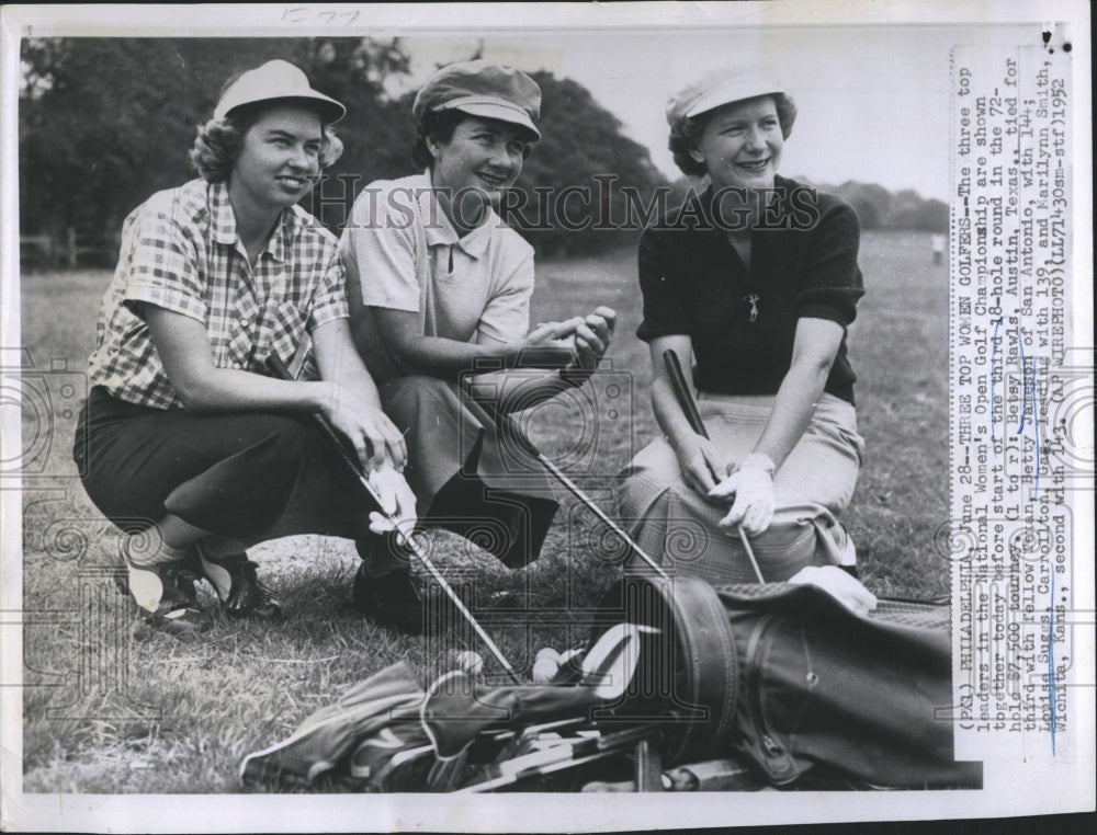 1952 Press Photo Belsy Rawls,Betty Jameson and Louise Suggs the three top leaders in the National Wo- Historic Images