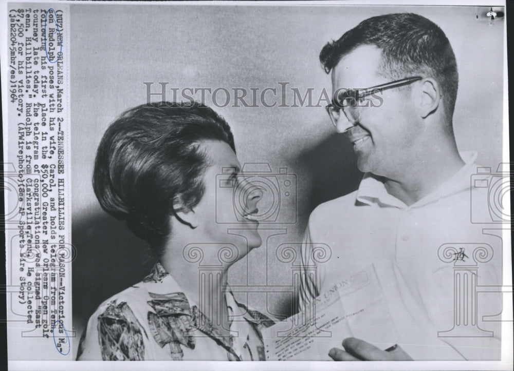 1964 Press Photo Mason Rudolph wife Carol - Historic Images