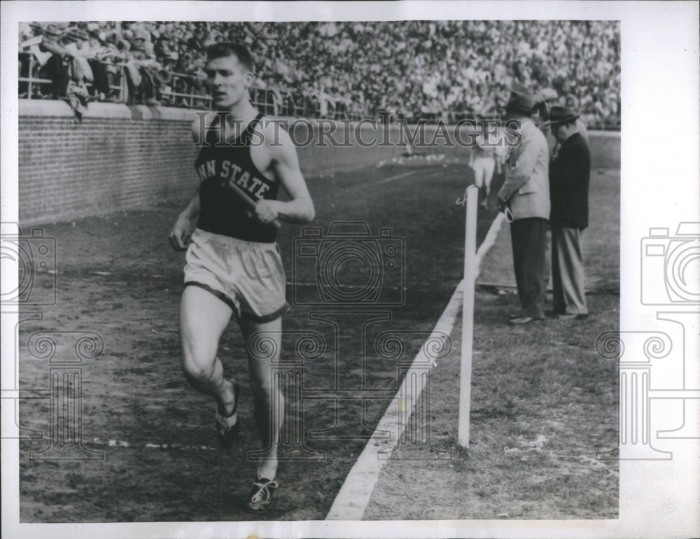 1948 Press Photo Pennsylvania Relay Meeting Gerald Karver Four Mile Relay- Historic Images