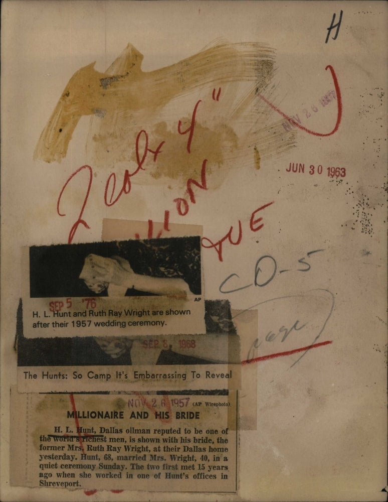 1957 Press Photo Oilman H.L. Hunt and his bride Mrs. Ruth Ray Wright - RSH41367