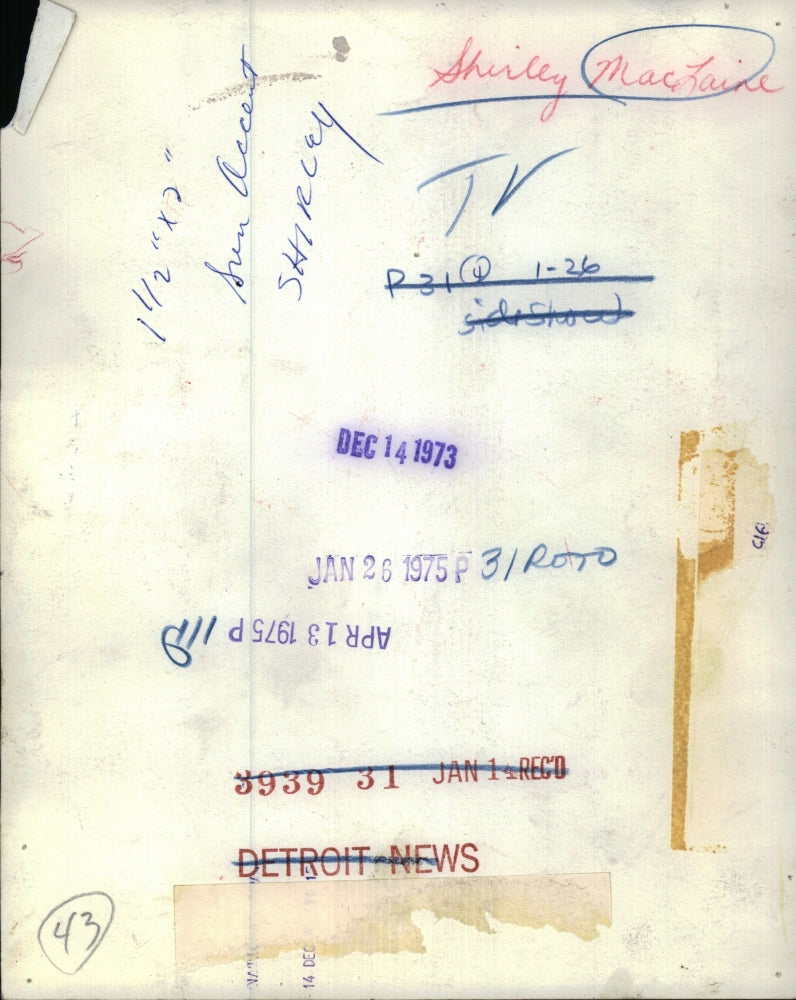 1973 Press Photo Shirley MacLaine - RSH42925