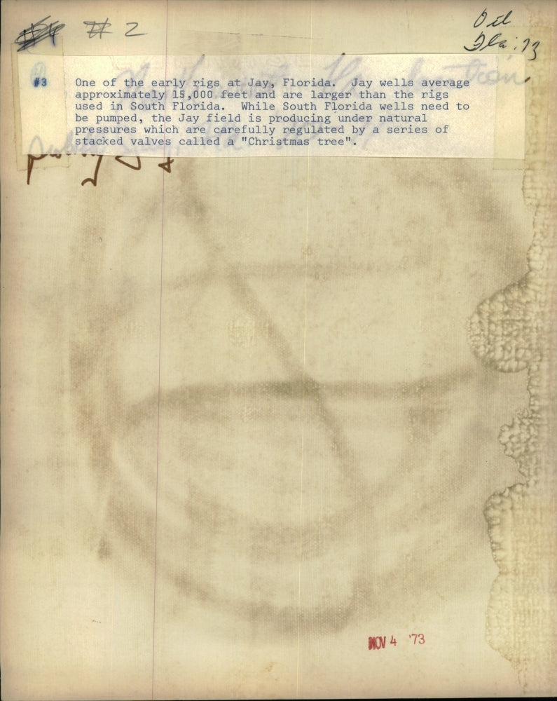 1973 Press Photo One of the early rigs at Jay, FL. - RSH43231