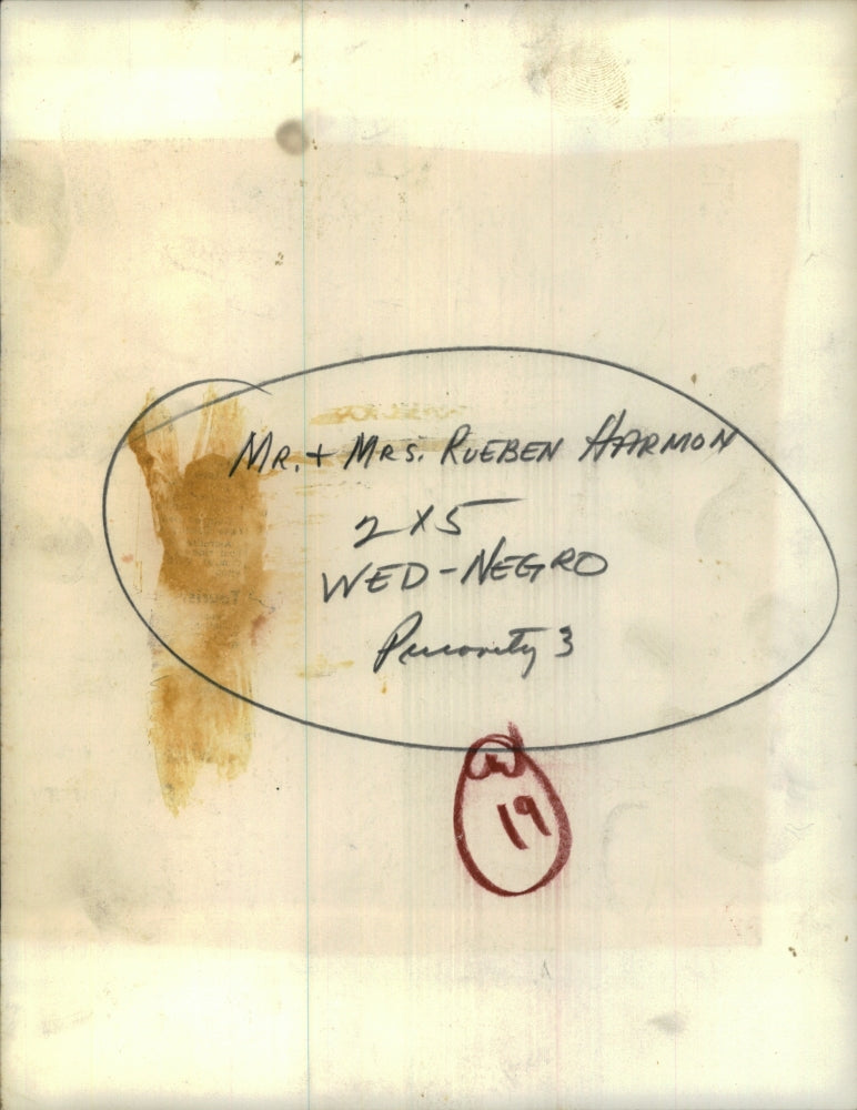 Press Photo Mr. and Mrs. Rueben Harmon at their wedding. - RSH44157