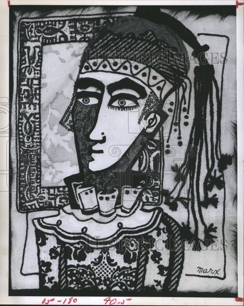 1971 Press Photo Evelyn Marx, drawing. - RSH47623