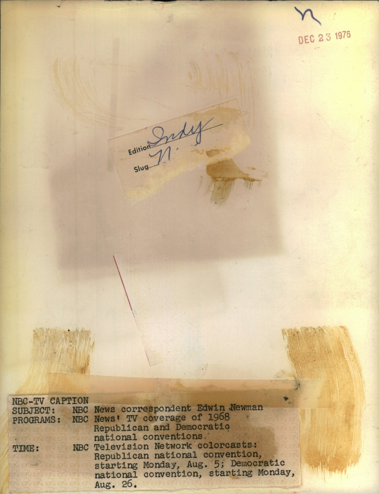 1976 Press Photo News Correspondent Edwin Newman - RSH49005