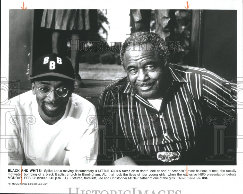1998 Press Photo Spike Lee, Black and White, 4 Little Girls, Christopher McNair