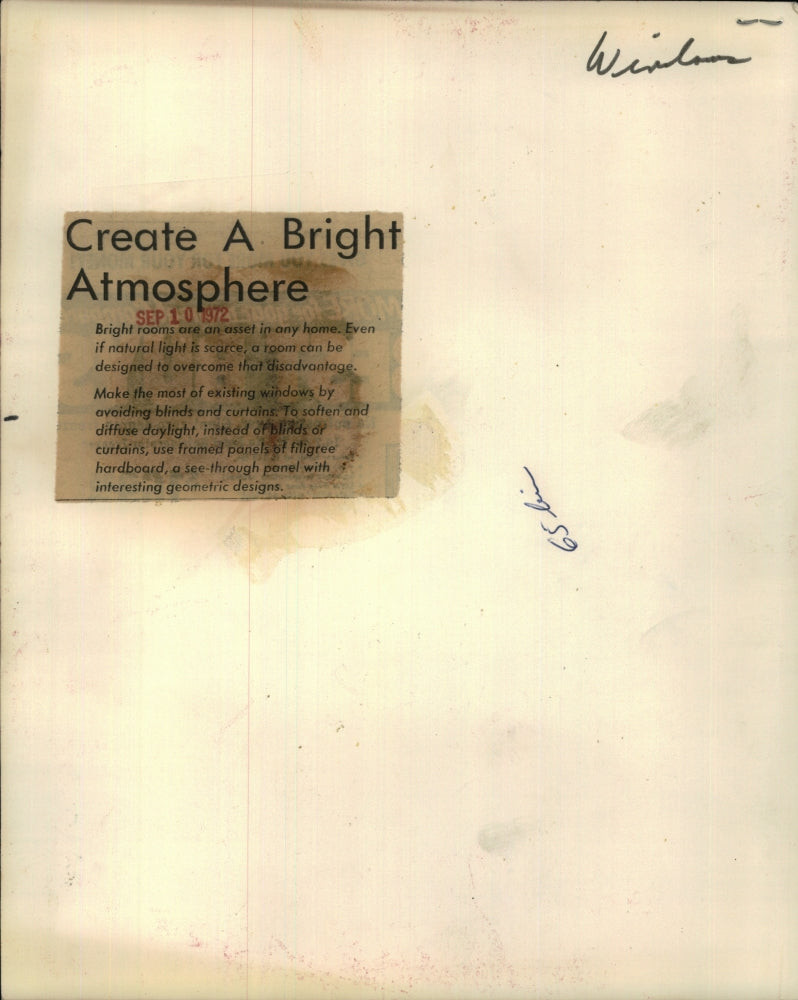 1972 Press Photo Windows letting light into a dinning room in a house.