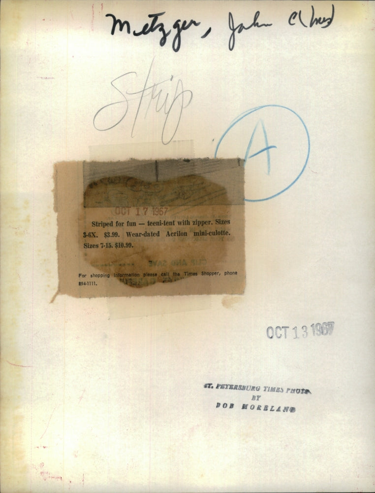 1967 Press Photo striped summer fun fashions for kids & teens - RSH55749