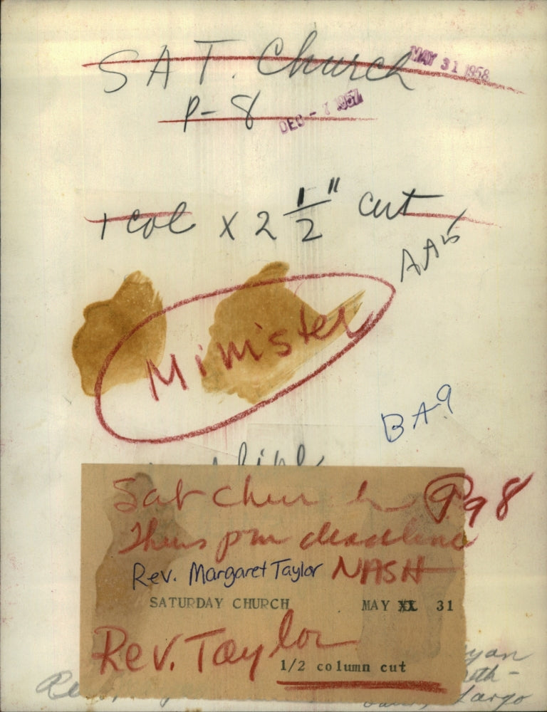 1957 Press Photo Rev.Margaret Taylor on Saturday Church. - RSH57735