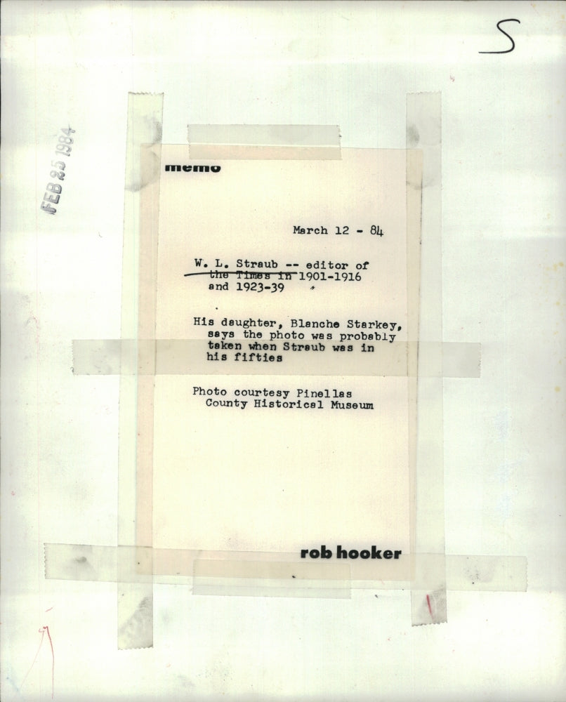 1984 Press Photo W.L. Straub editor - RSH59815