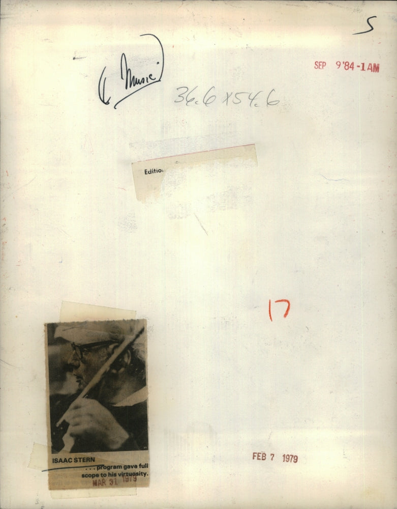 1979 Press Photo Isaac Stern Violinist - RSH60961