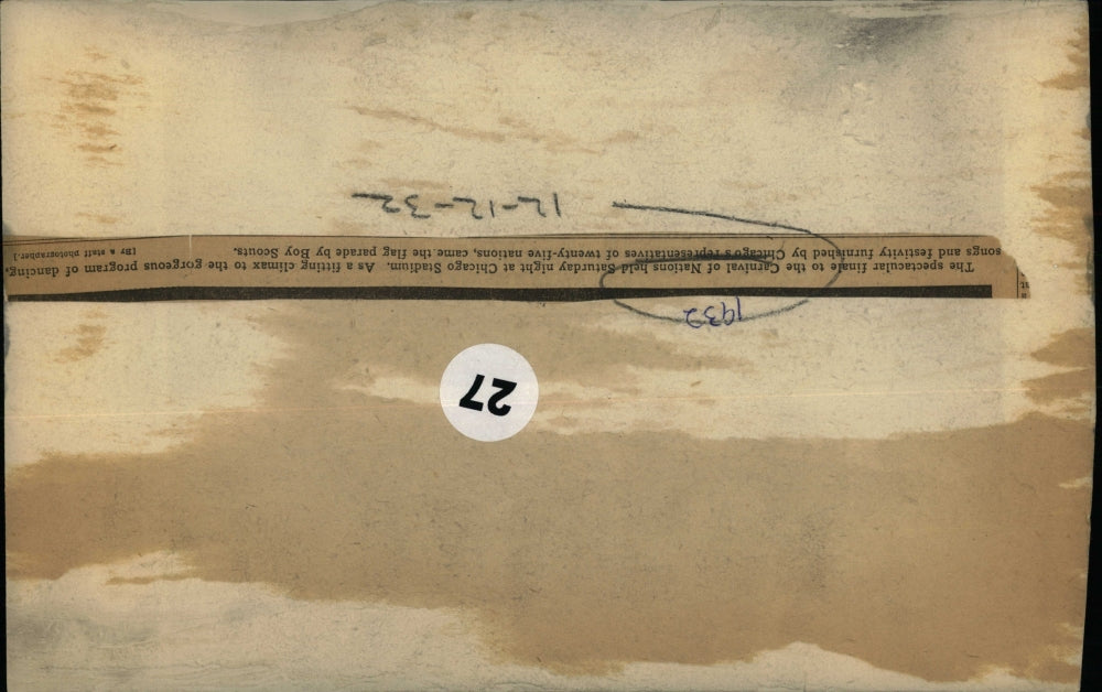 1932 Press Photo spectacular finale to Carnival of Nations at Chicago Stadium