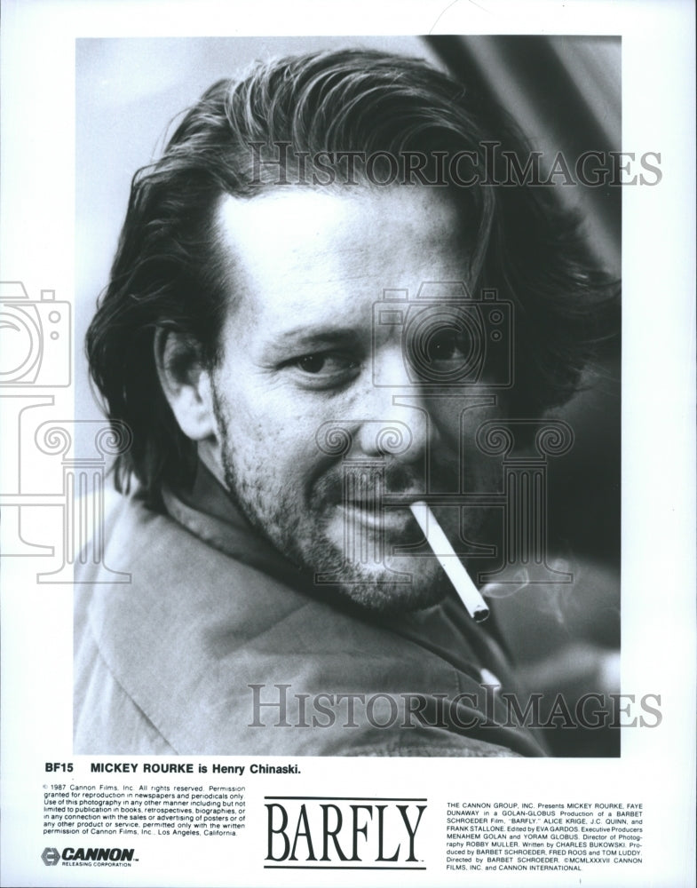 Press Photo Mickey Rourke is Henry Chinaski - RSH64453