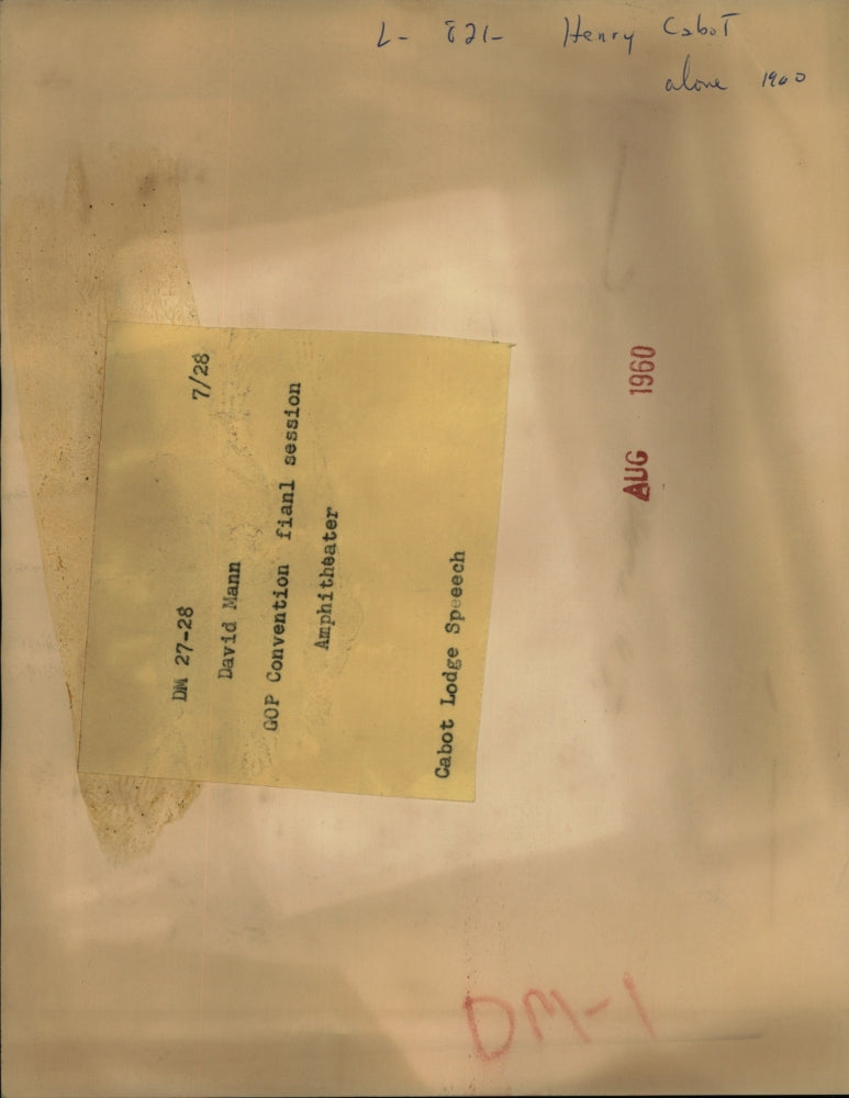 1960 Press Photo Henry Cabot Lodge Speaks to GOP Convention - RSH64981