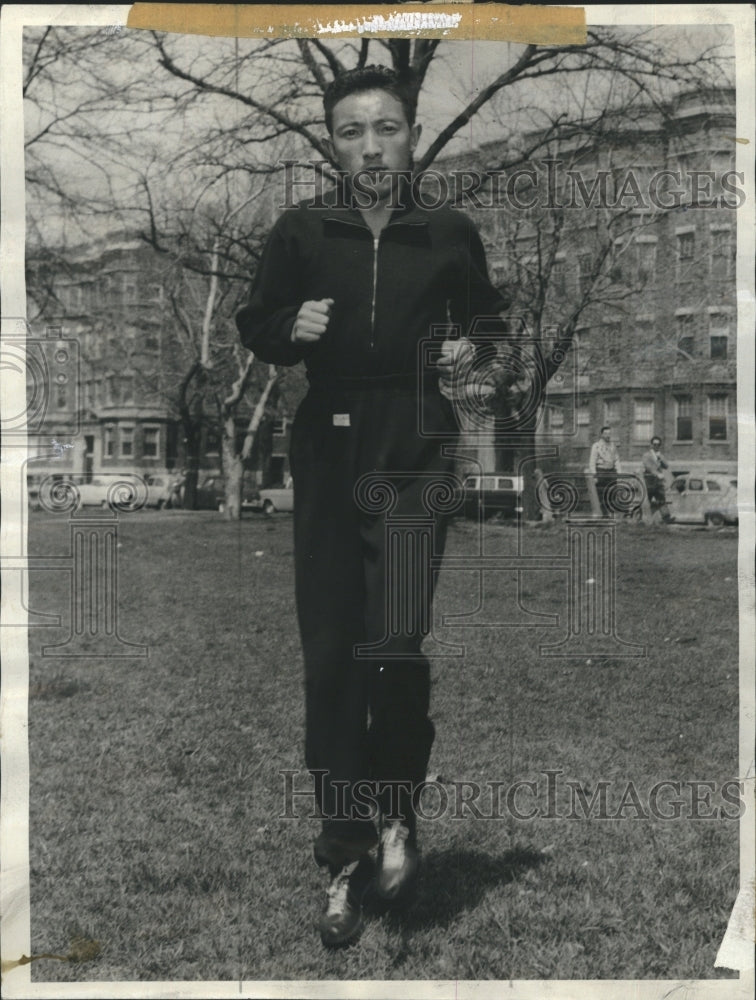 1954 Press Photo Keizo Yamada 29 Japanese Marathoner will run again this year- Historic Images