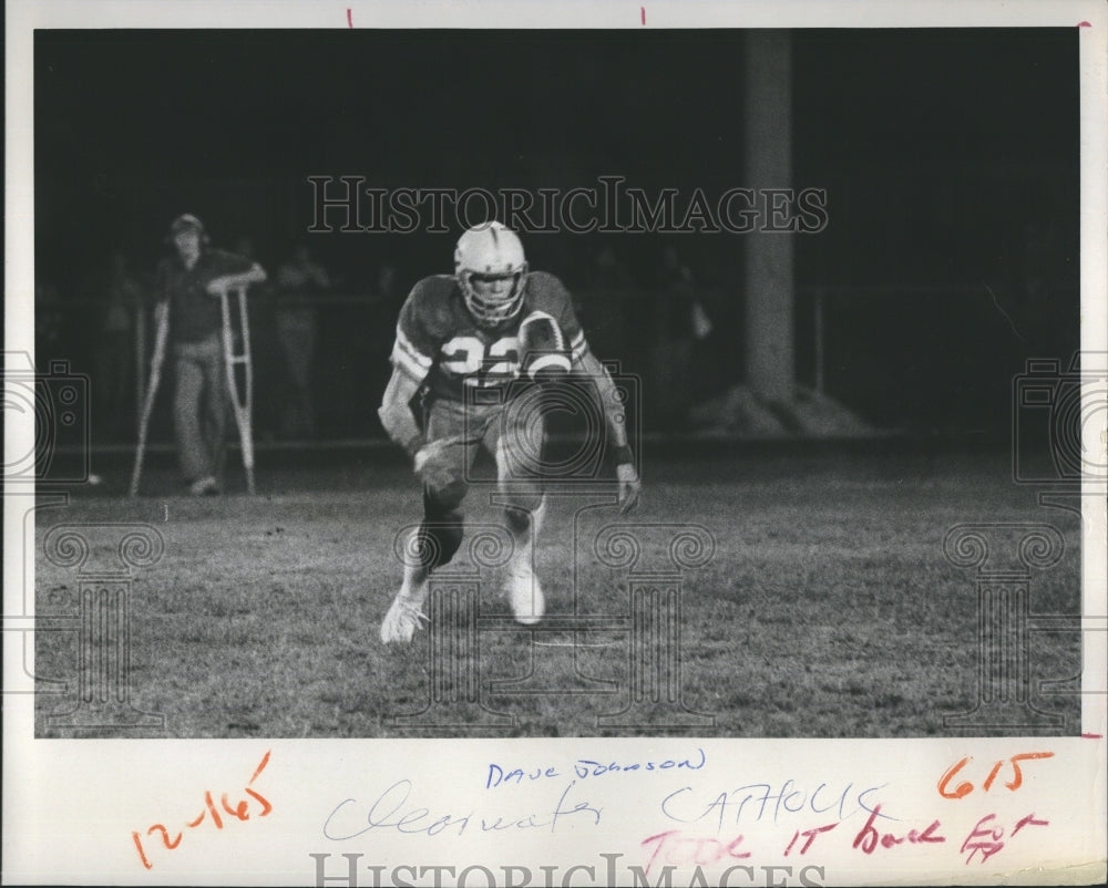 1974 Press Photo Dave Johnson Clearwater Catholic High School Football
