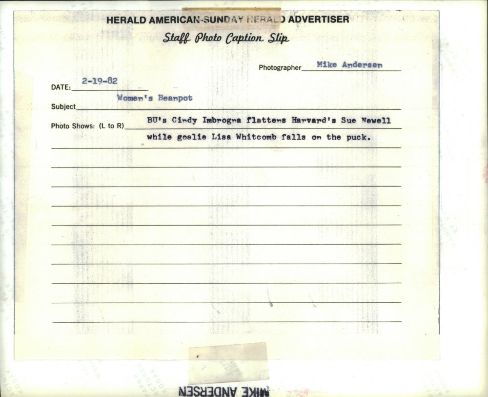 1982 Press Photo Boston Universities Cindy Imbrogna and Lisa Whitecomb