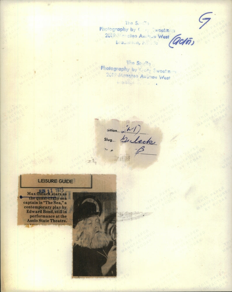 1975 Press Photo Max Gluack stars as the captain in "The Sea" - RSH70137