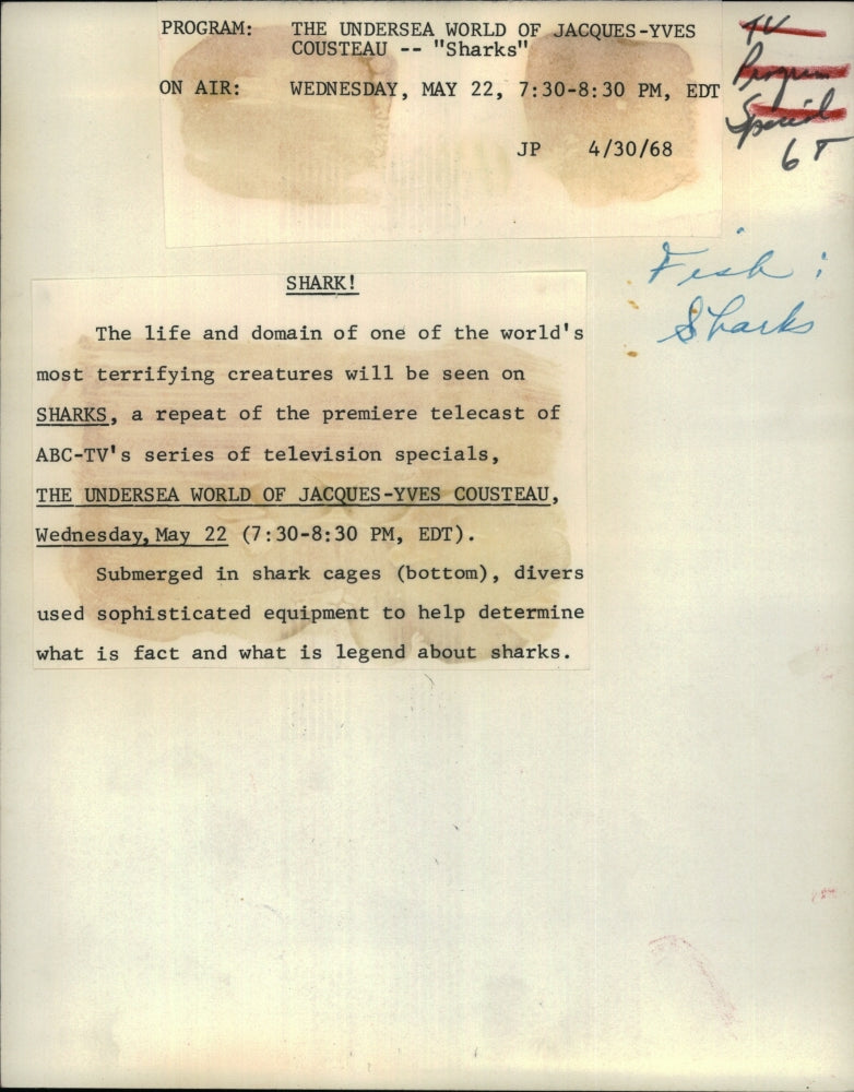 1968 Press Photo Two shots from the ABC series "Sharks" part of "The Undersea Wo