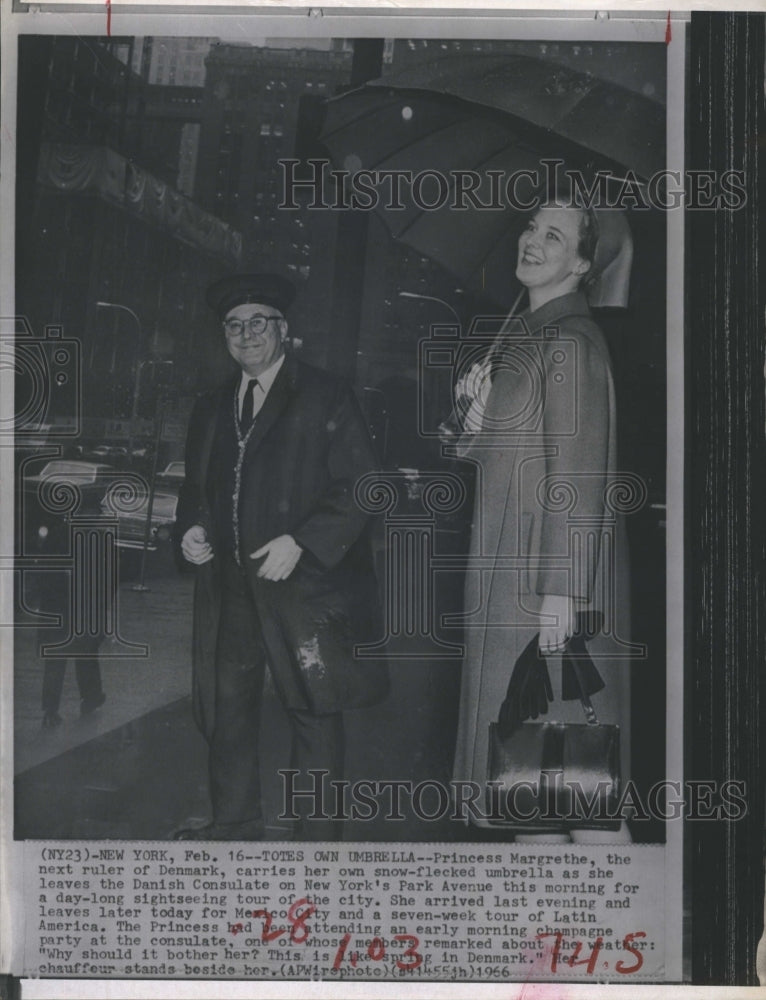1966 Press Photo Princess Margrethe of Denmark in New York - RSH72815