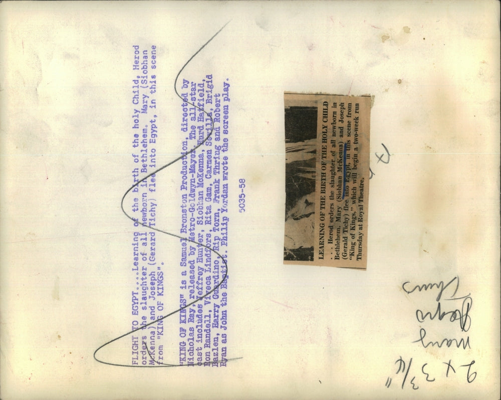 1960 Press Photo Siobhan McKenna & Gerard Tichy in "King of Kings" - RSH74729