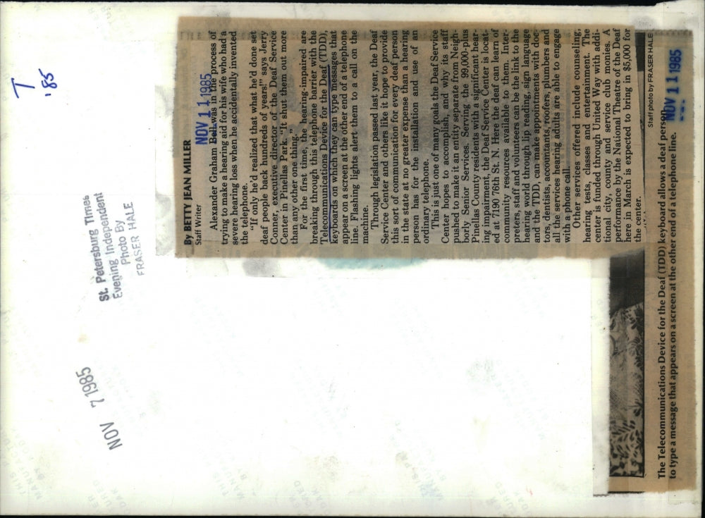 1985 Press Photo Telecommunications Device for the Deaf Keyboard - RSH76741