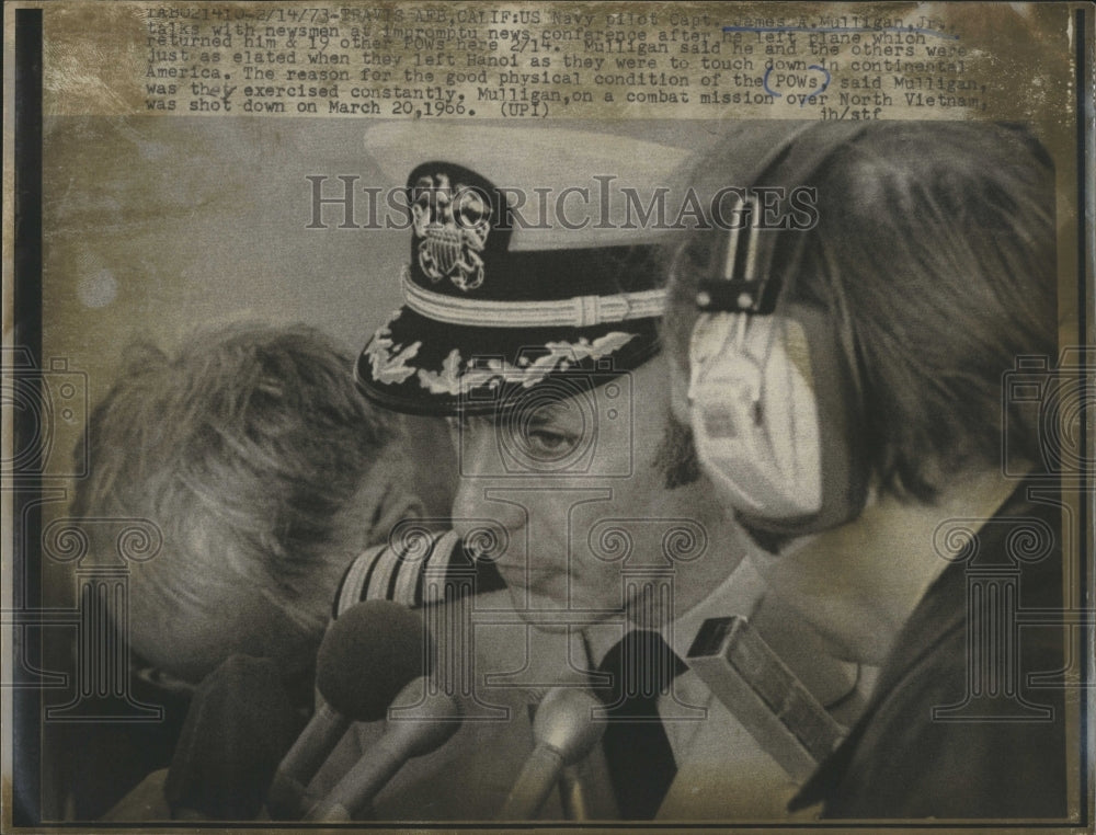 1973 Press Photo Navy Pilot POW Captain James Mulligan - RSH77289