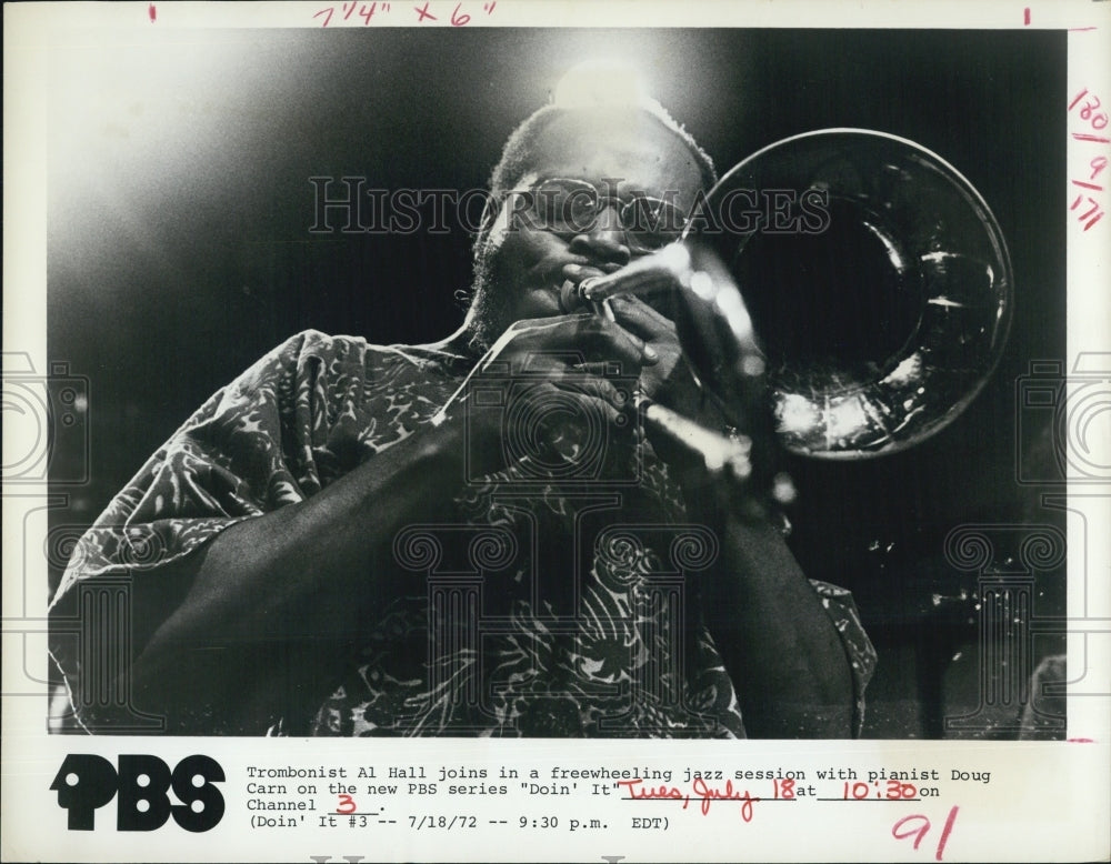 1972 Press Photo Jazz trombonist Al Hall - RSJ01703
