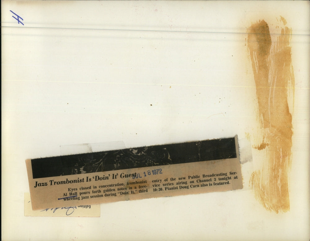 1972 Press Photo Jazz trombonist Al Hall - RSJ01703