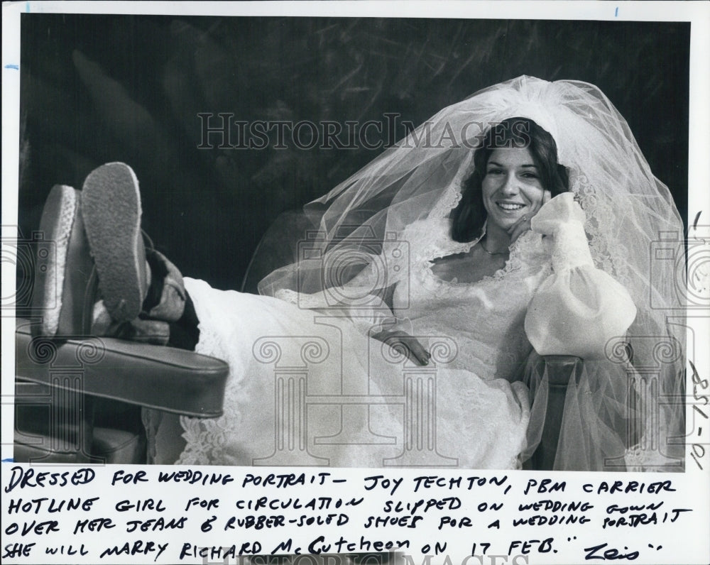 1979 Press Photo Joy Techton, Richard McCutcheon, Wedding Portrait - RSJ03277