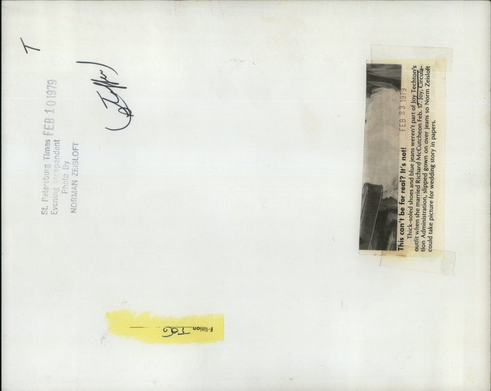 1979 Press Photo Joy Techton, Richard McCutcheon, Wedding Portrait - RSJ03277