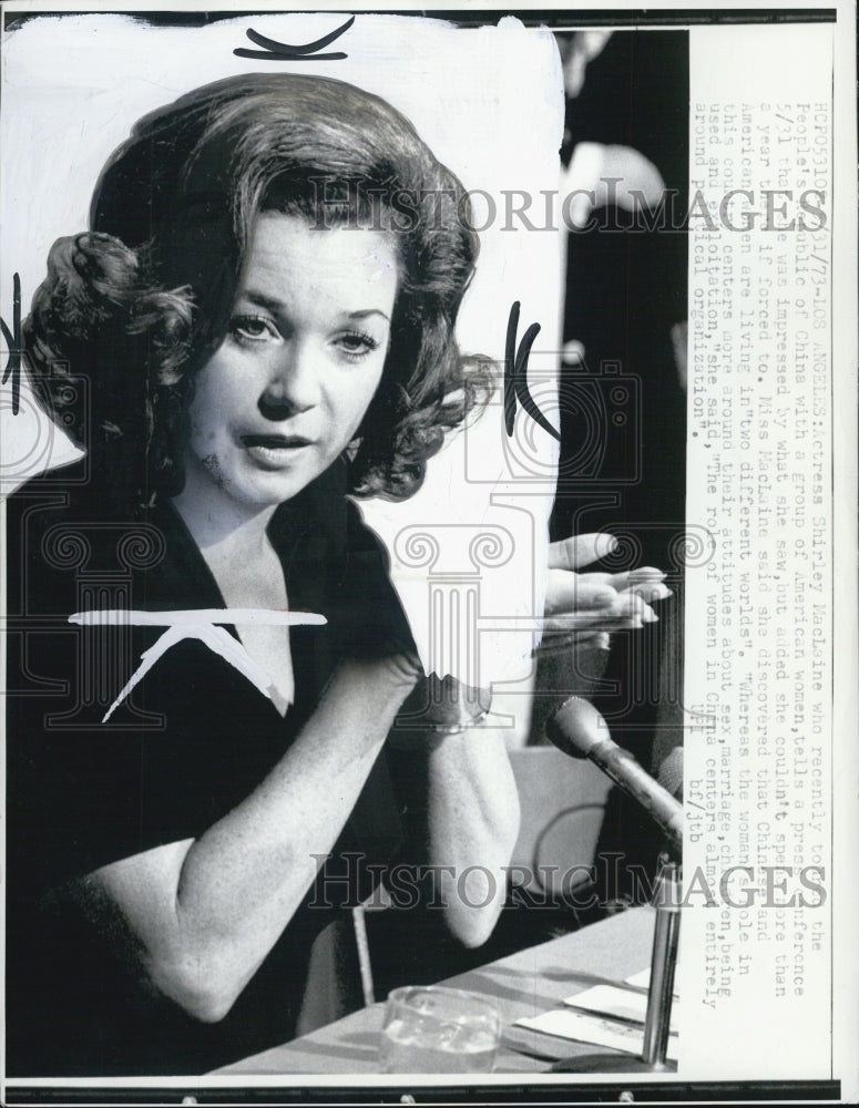 1973 Press Photo Actress Shirley MacLaine. - Historic Images