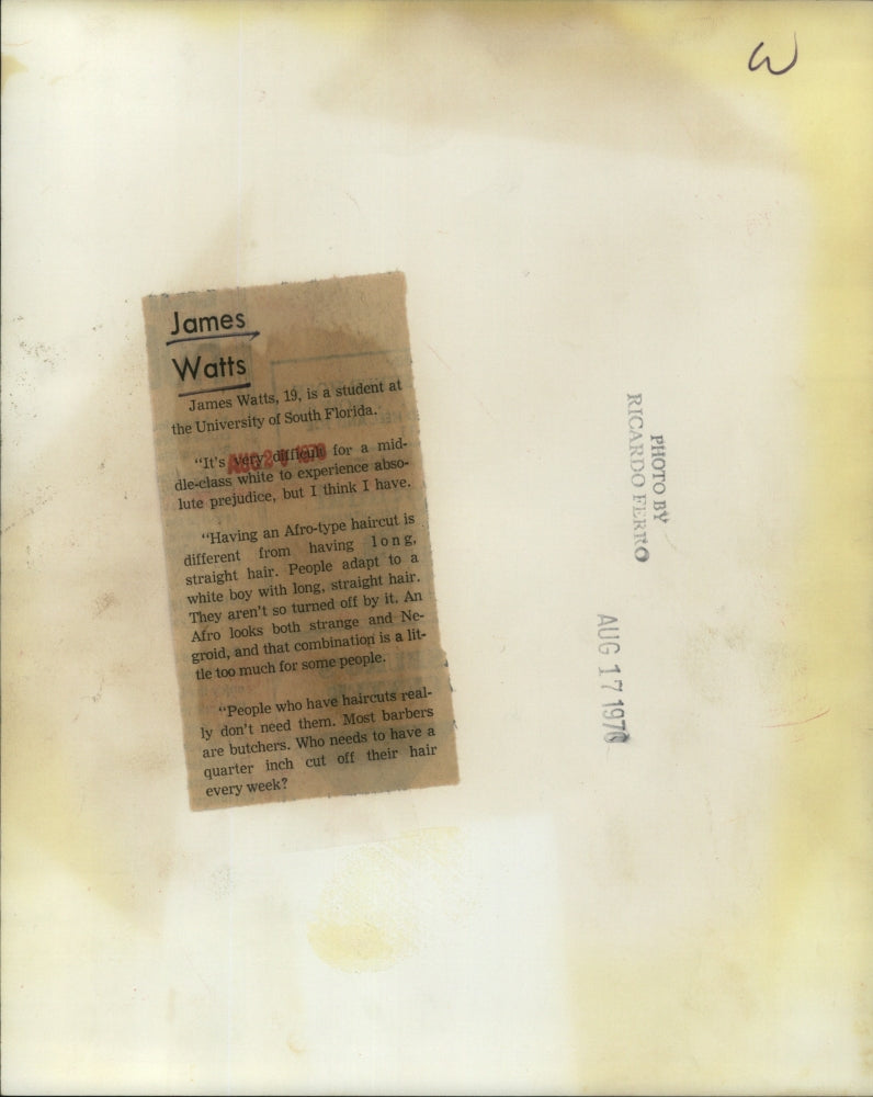 1970 Press Photo James Watt, University of Florida Student - RSJ09667