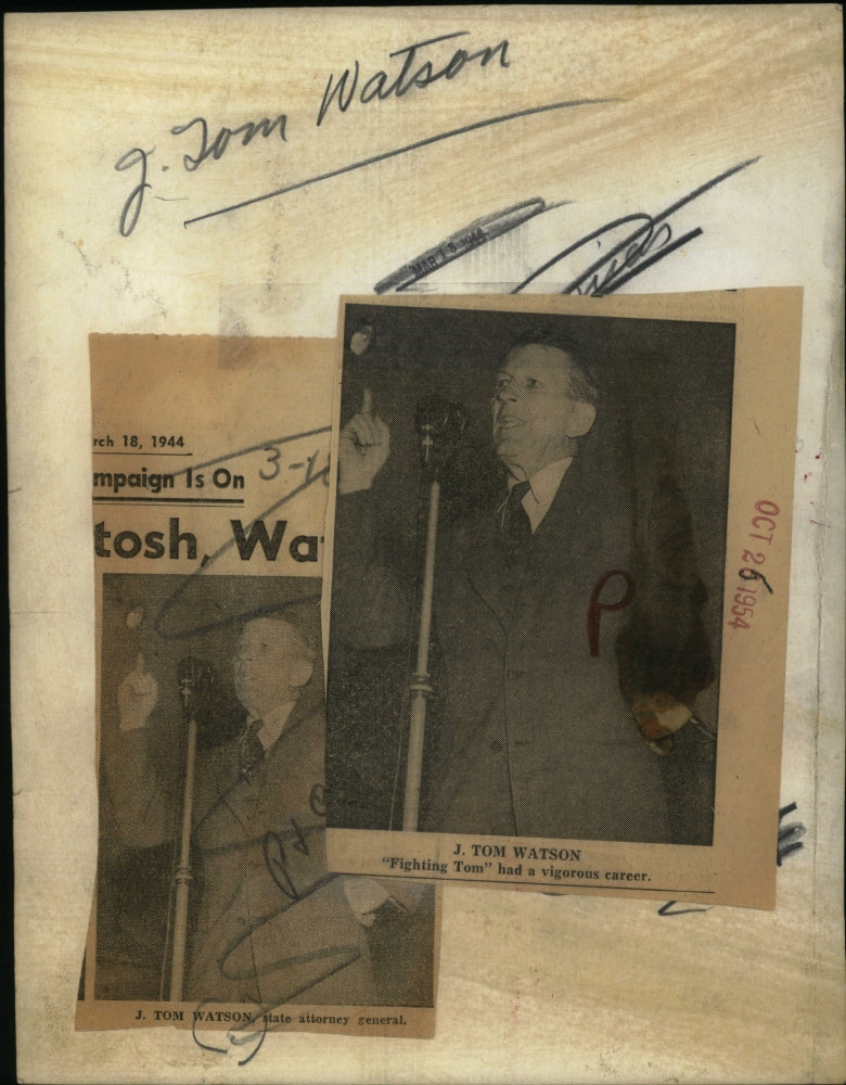 1954 Press Photo J. Tom Watson"Fighting Tom" - RSJ09791