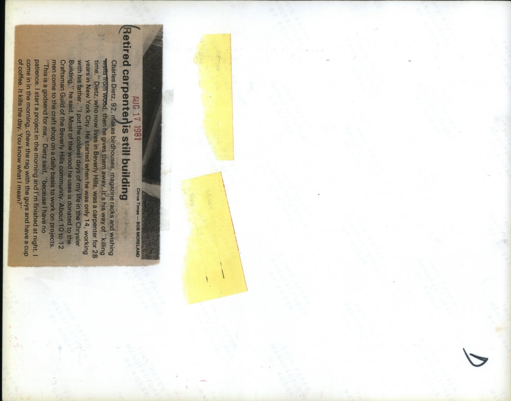 1981 Press Photo Charlie Dietz Beverly Hills Craft Stop Worker - RSJ12331