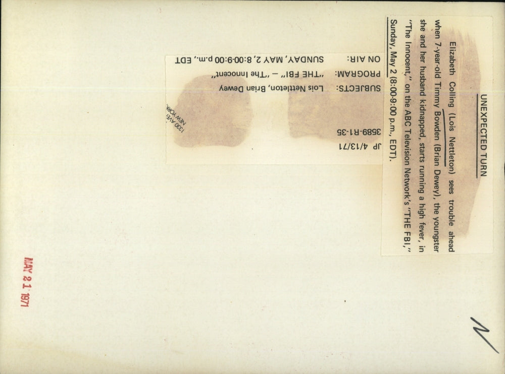 1971 Press Photo Lois Nettleton in "The FBI-The Innocent" - RSJ14203