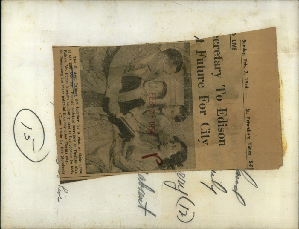 1954 Press Photo The C Azell Princes and their secretary Alva Edison - RSJ15541